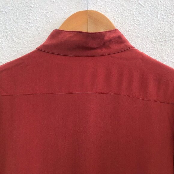 CASSIS Vintage Long Sleeve Button Down 100% Silk Midi Dress Size 6 - Picture 4 of 8
